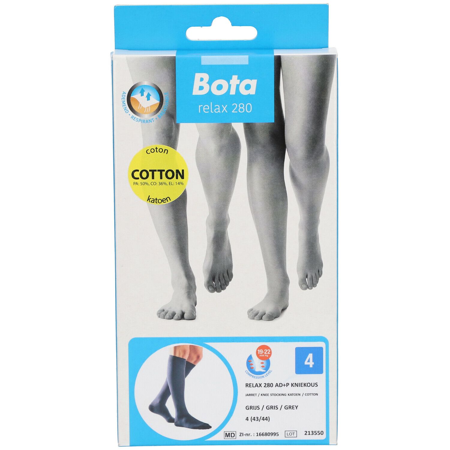 Bota Relax 280 Coton AD +P Gris Taille 4