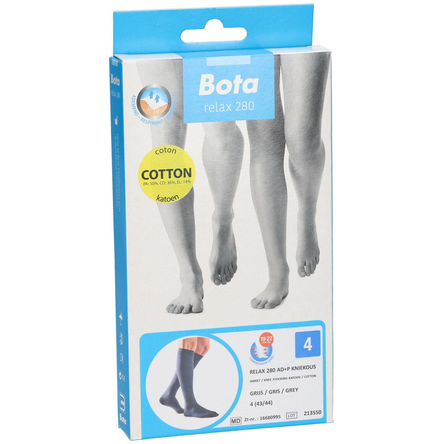 Bota Relax 280 Coton AD +P Gris Taille 4
