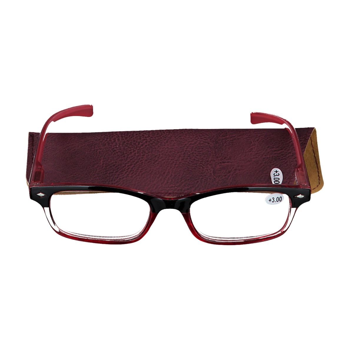 pharmaGLASSES® Lunettes de lecture Rouge +3.00