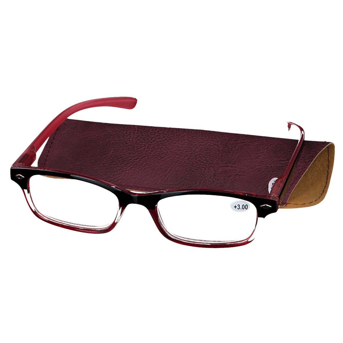 pharmaGLASSES® Lunettes de lecture Rouge +3.00