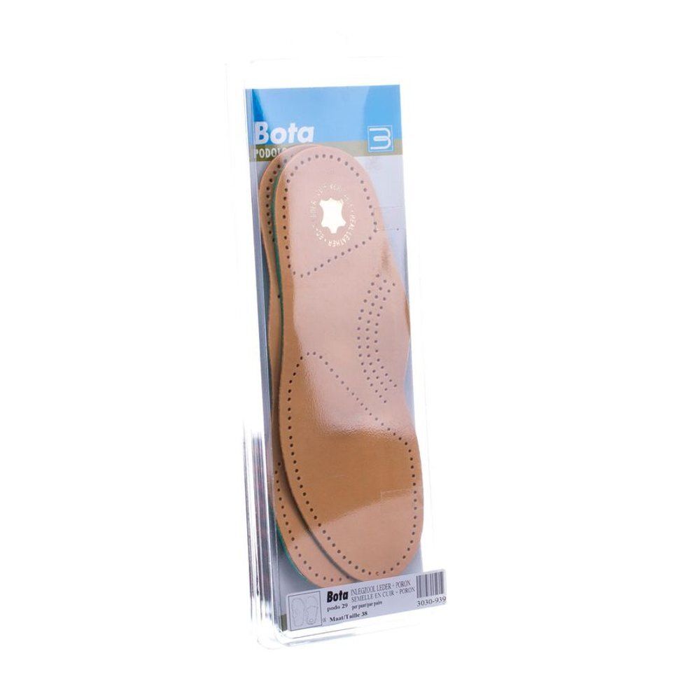 Semelles orthopédiques en cuir et plastique, taille 3.