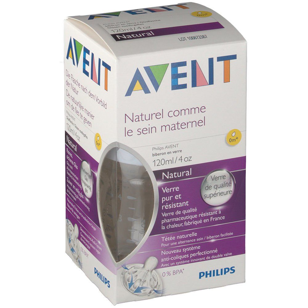 Philips Avent Natural Biberon en verre 120 ml