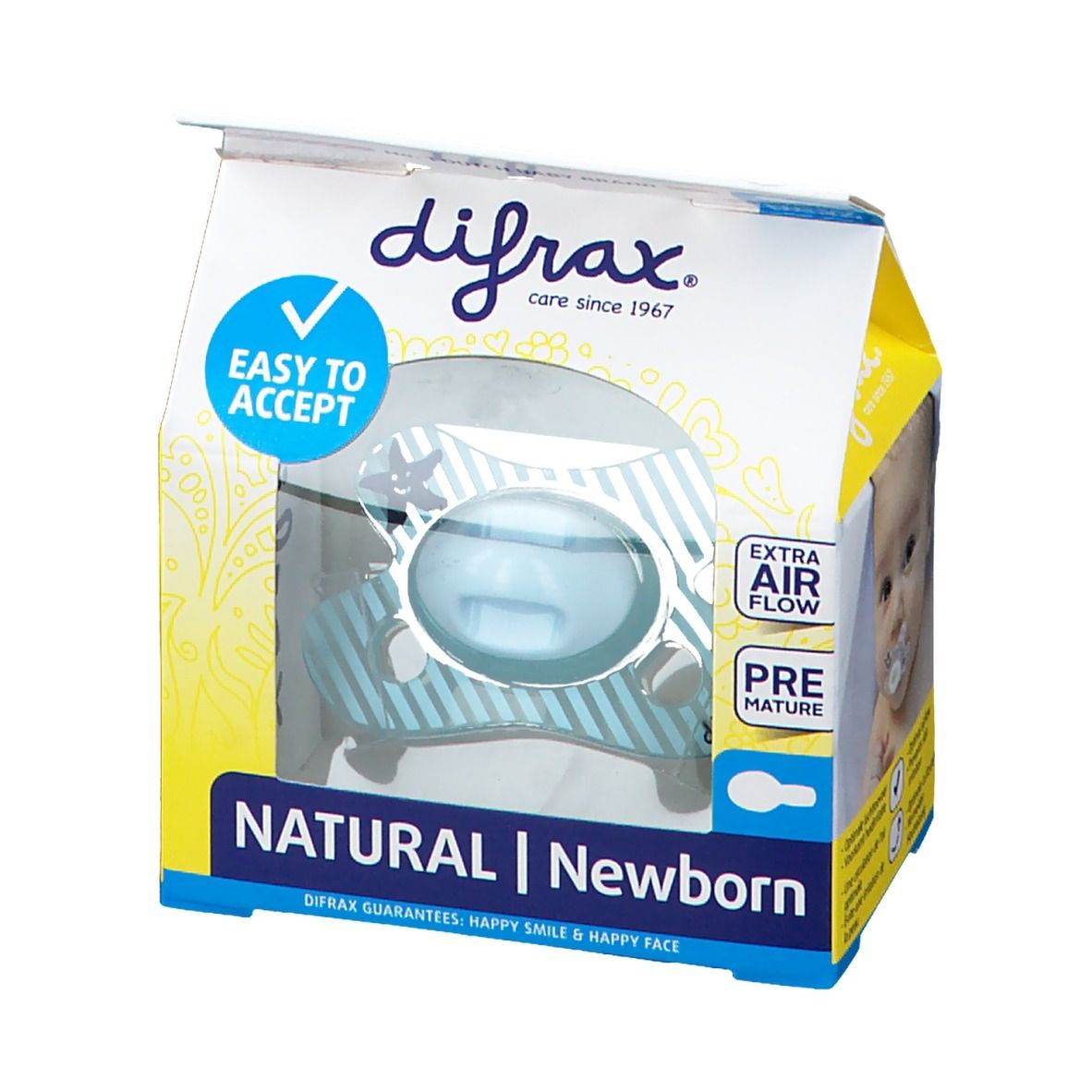 Difrax® Sucette Natural Boy ​Newborn -2/+2M (Couleur non sélectionnable)