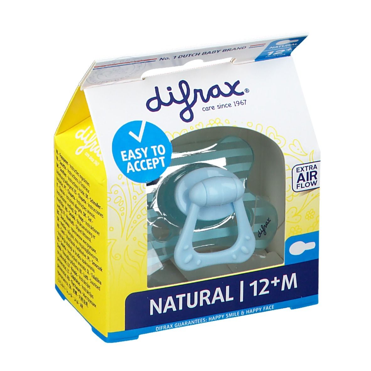 Difrax® Sucette Natural Boy +12 Mois (Couleur non sélectionnable)