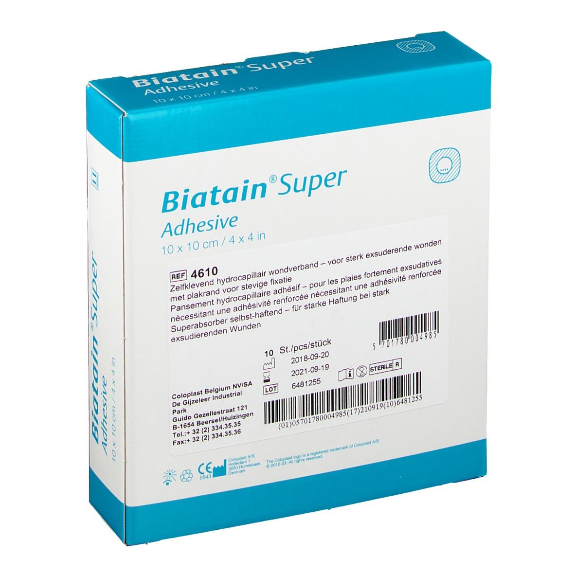 Coloplast Biatain® Super Adhesive 10 x 10 cm