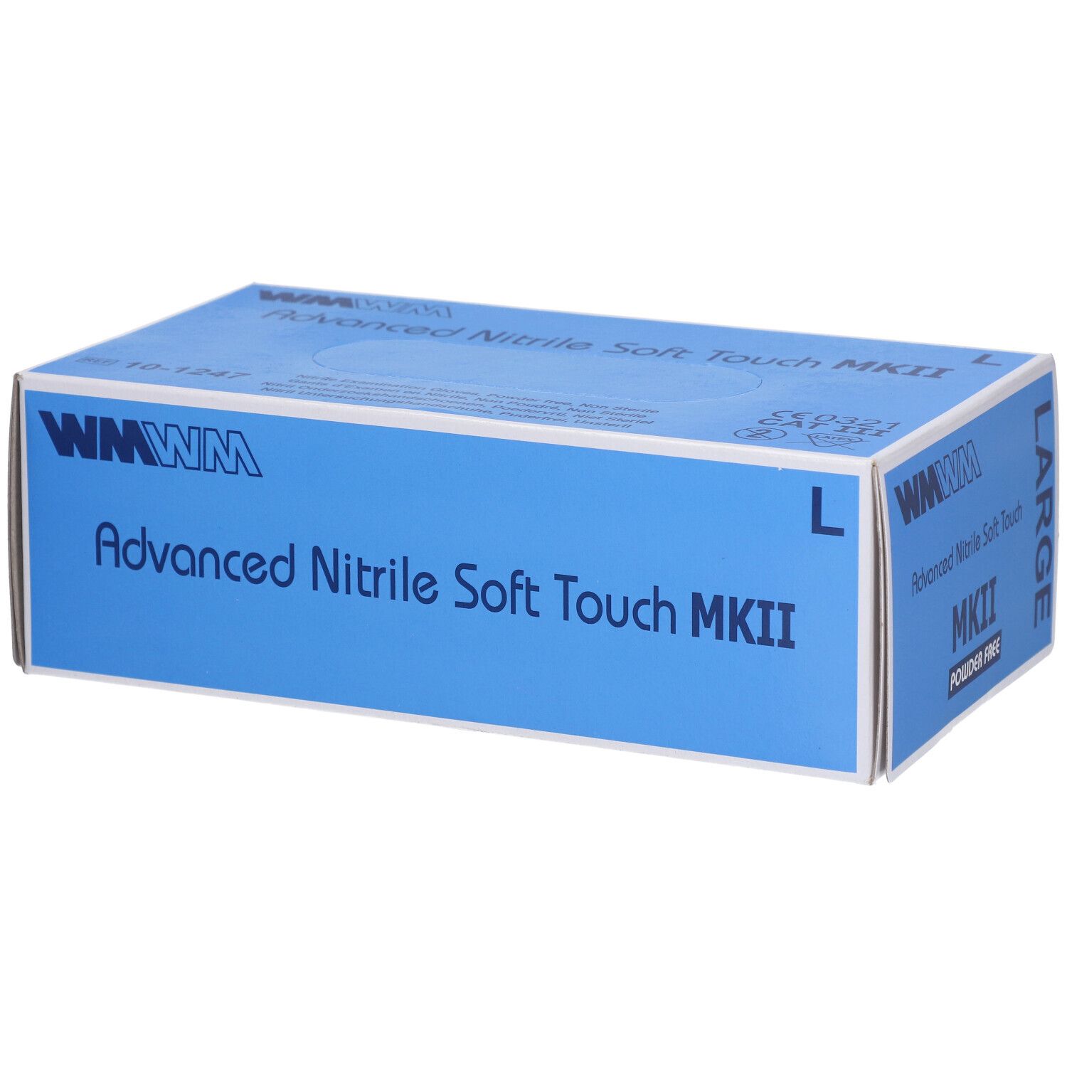WM Gants d'examen en nitrile, non poudré Taille L
