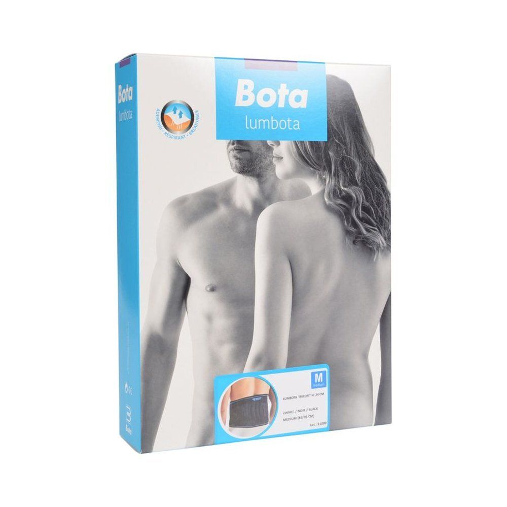 Emballage avec image du produit. Bota Lumbota Tricofit Nero, taille M, illustré sur l'emballage. Image d'un homme et d'une femme.