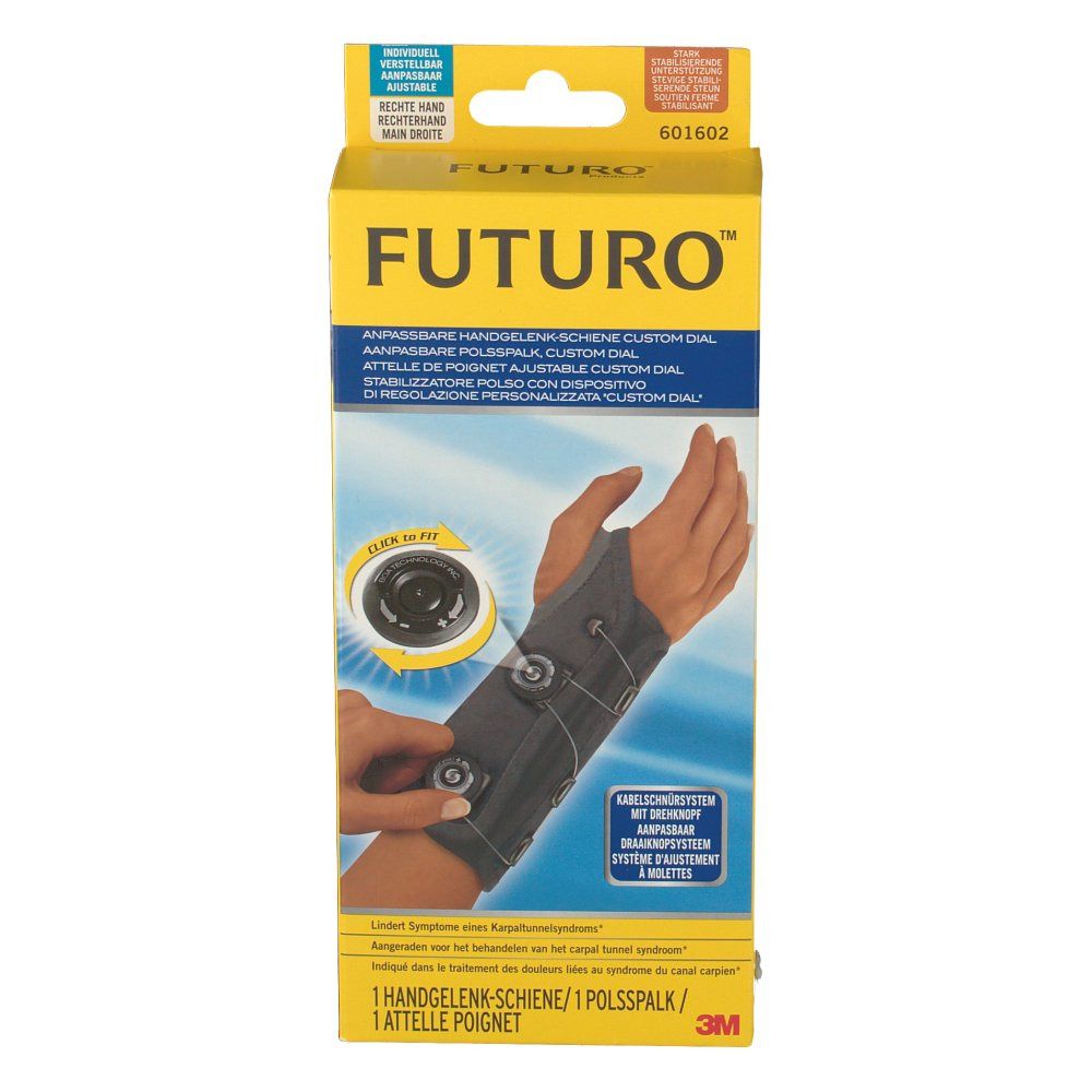3M™ FUTURO™ Attelle De Poignet Ajustable Custom Dial, Main droite, Réglable