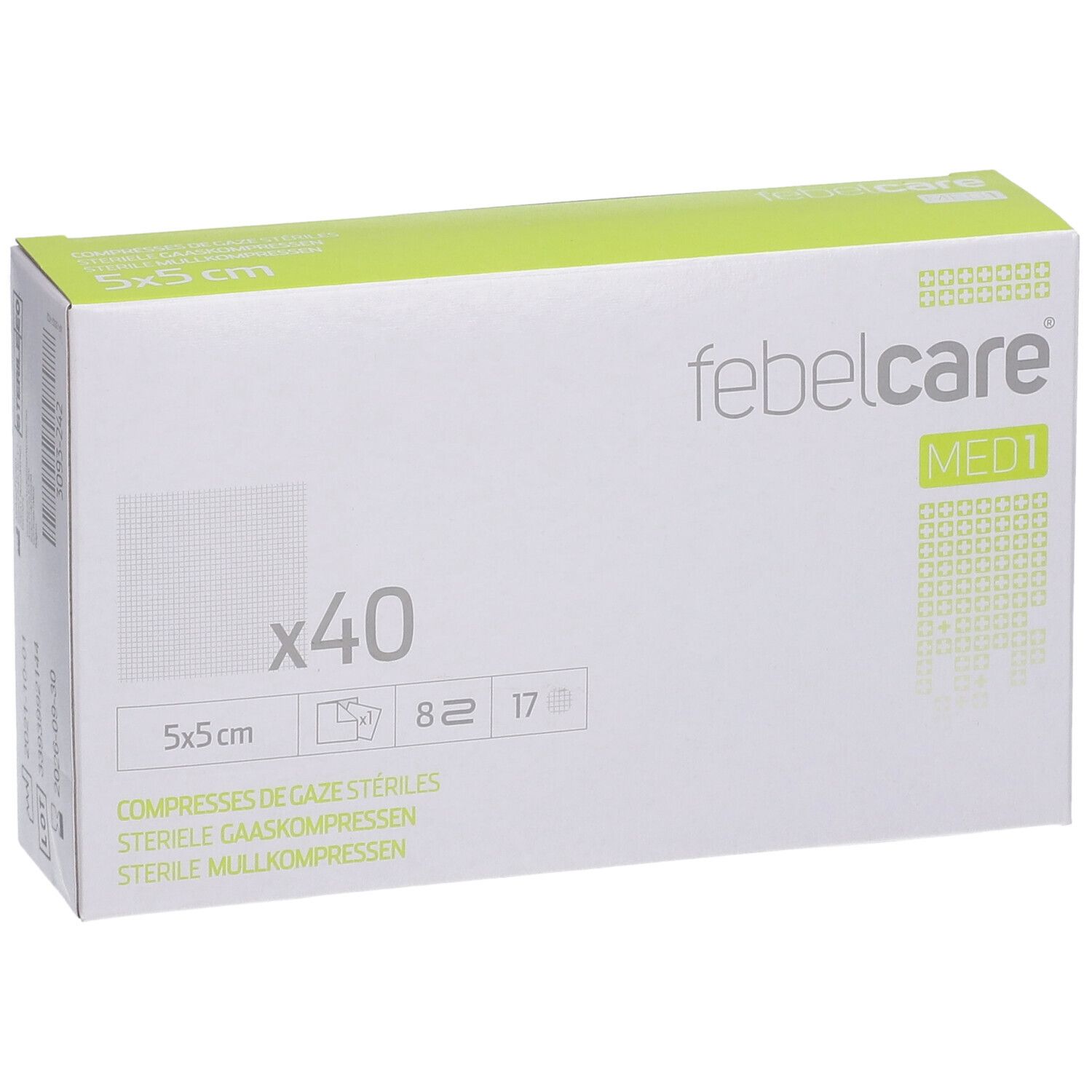 Febelcare® MED1 Compresses de gaze stériles 5 x 5 cm