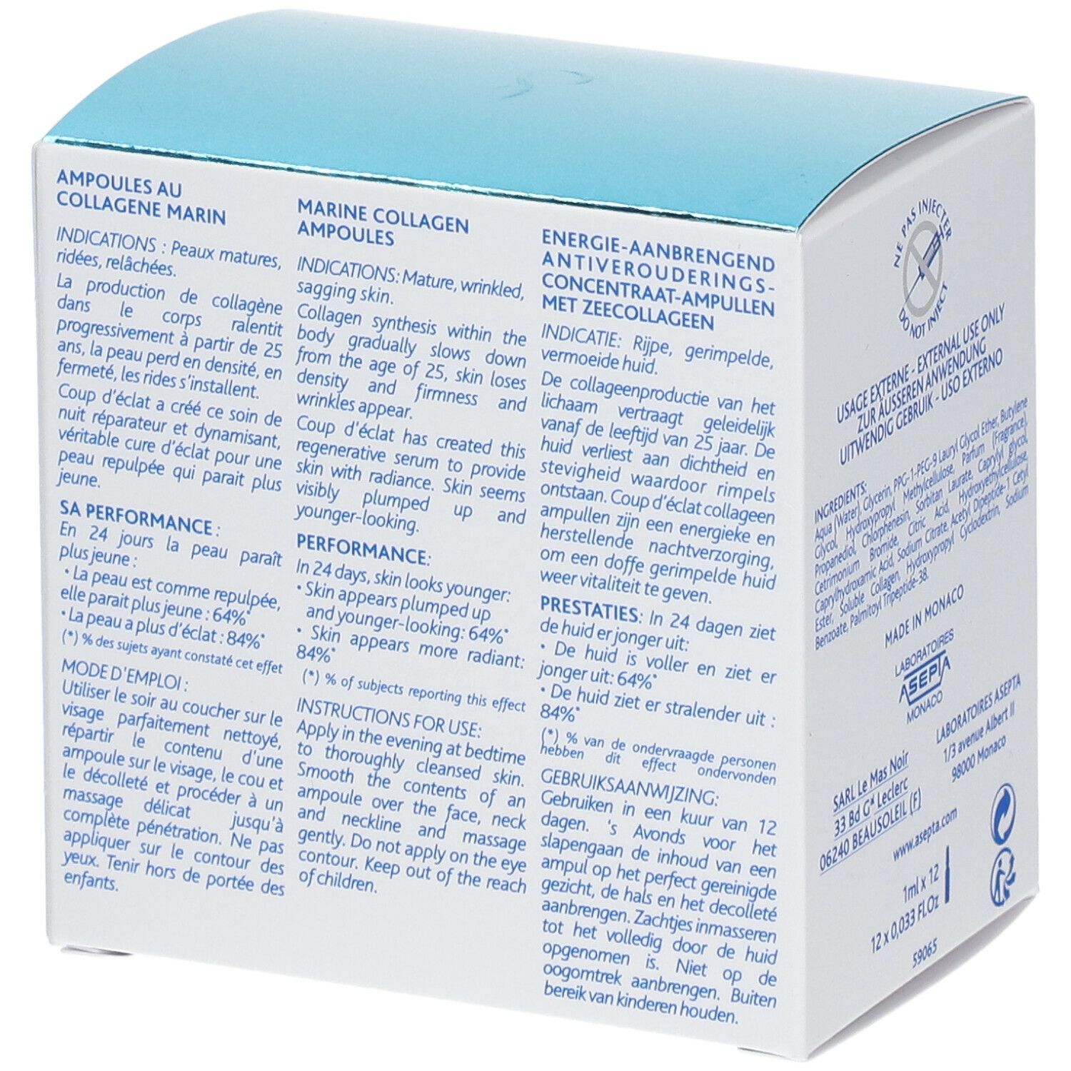 Coup d'Eclat® Concentré Energétique Anti-Âge Ampoules collagène marin