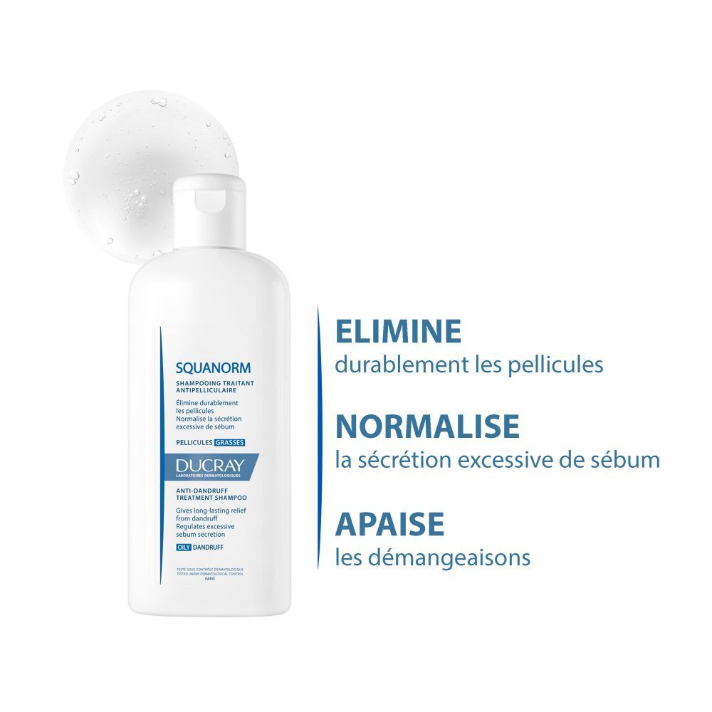 Ducray Squanorm Shampooing traitant antipelliculaire Pellicules grasses