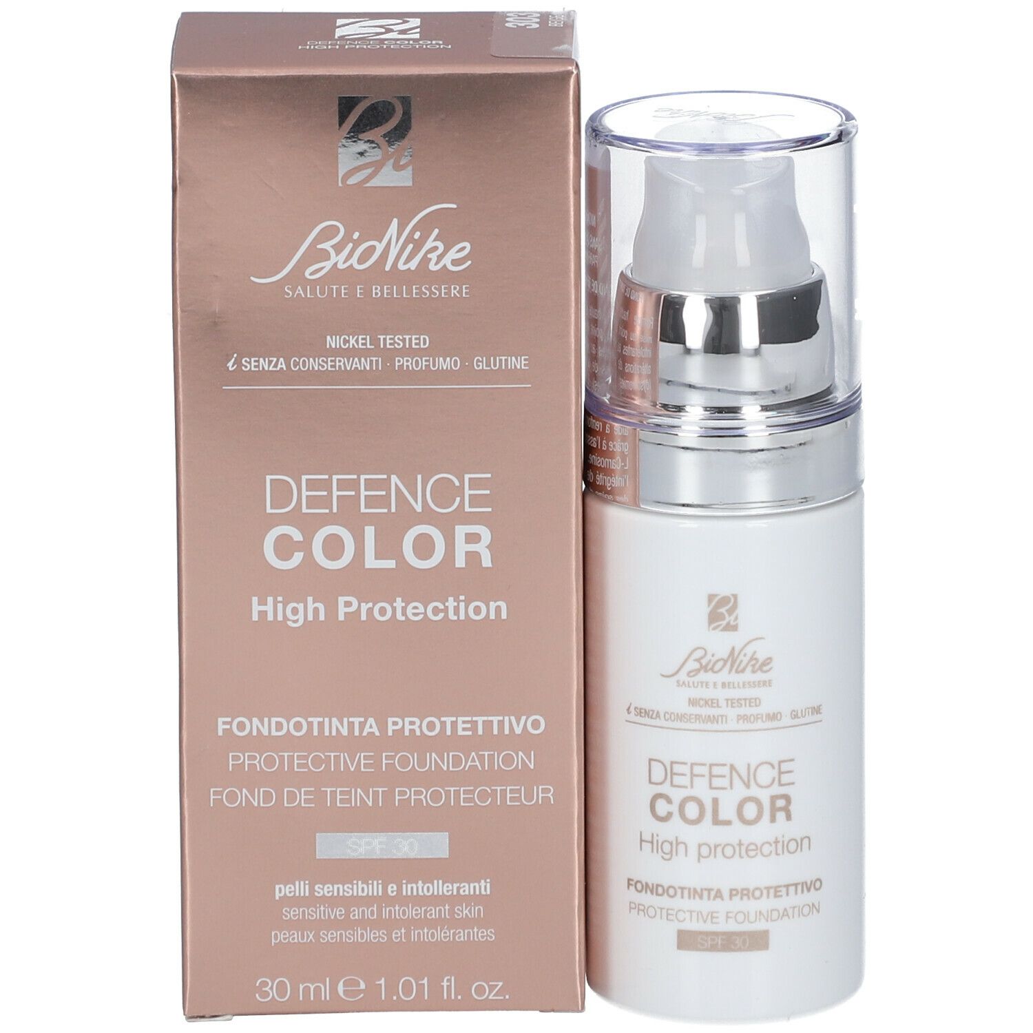 BioNike DEFENCE COLOR HIGH PROTECTION Fond de teint protecteur SPF30 303 Beige