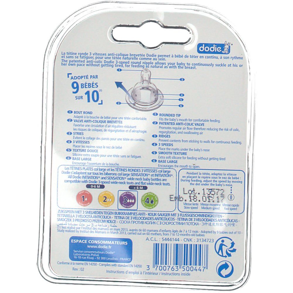 Dodie Tétine Evolution +3 Trou +6M