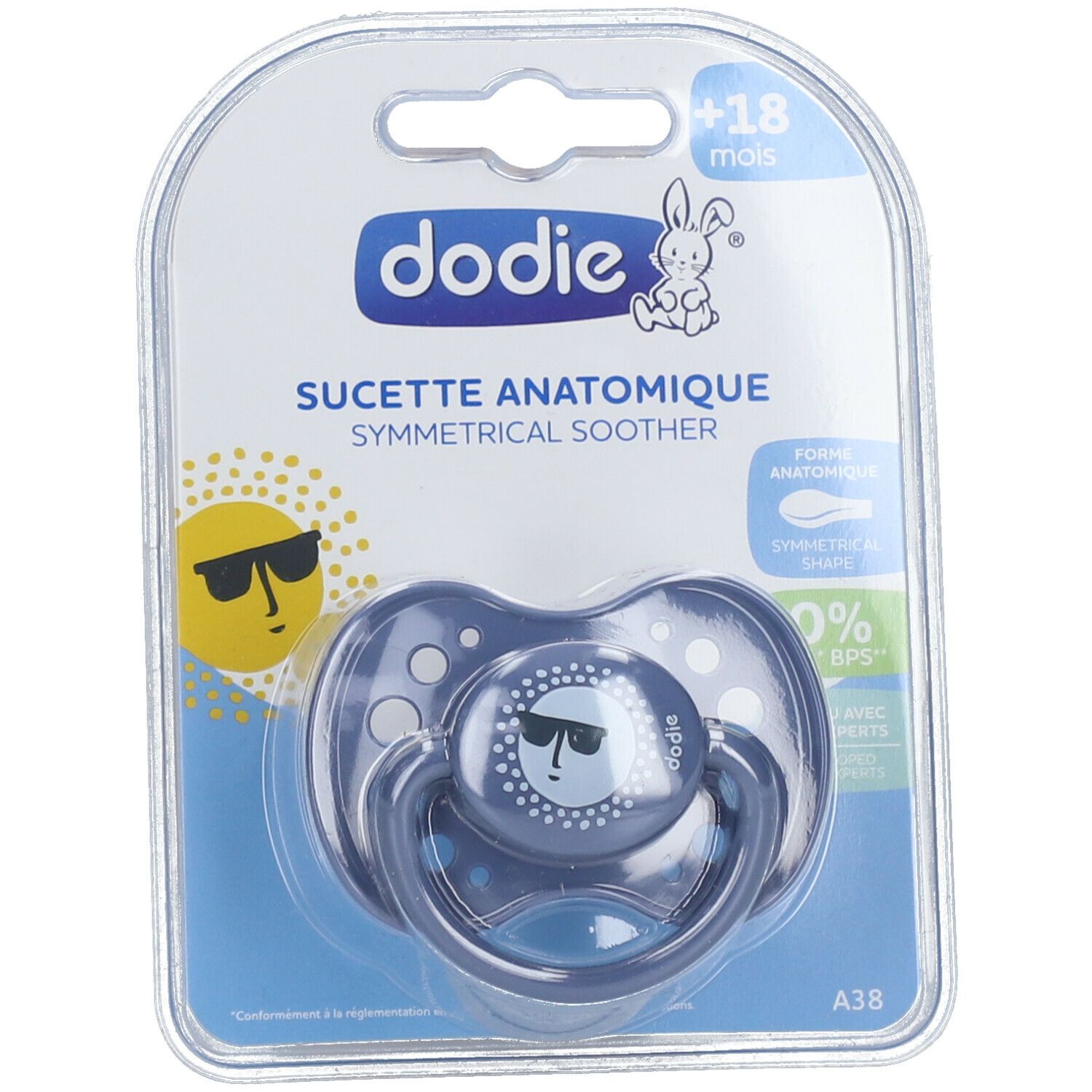 Dodie® Sucette anatomique en silicone +18 mois Garçon
