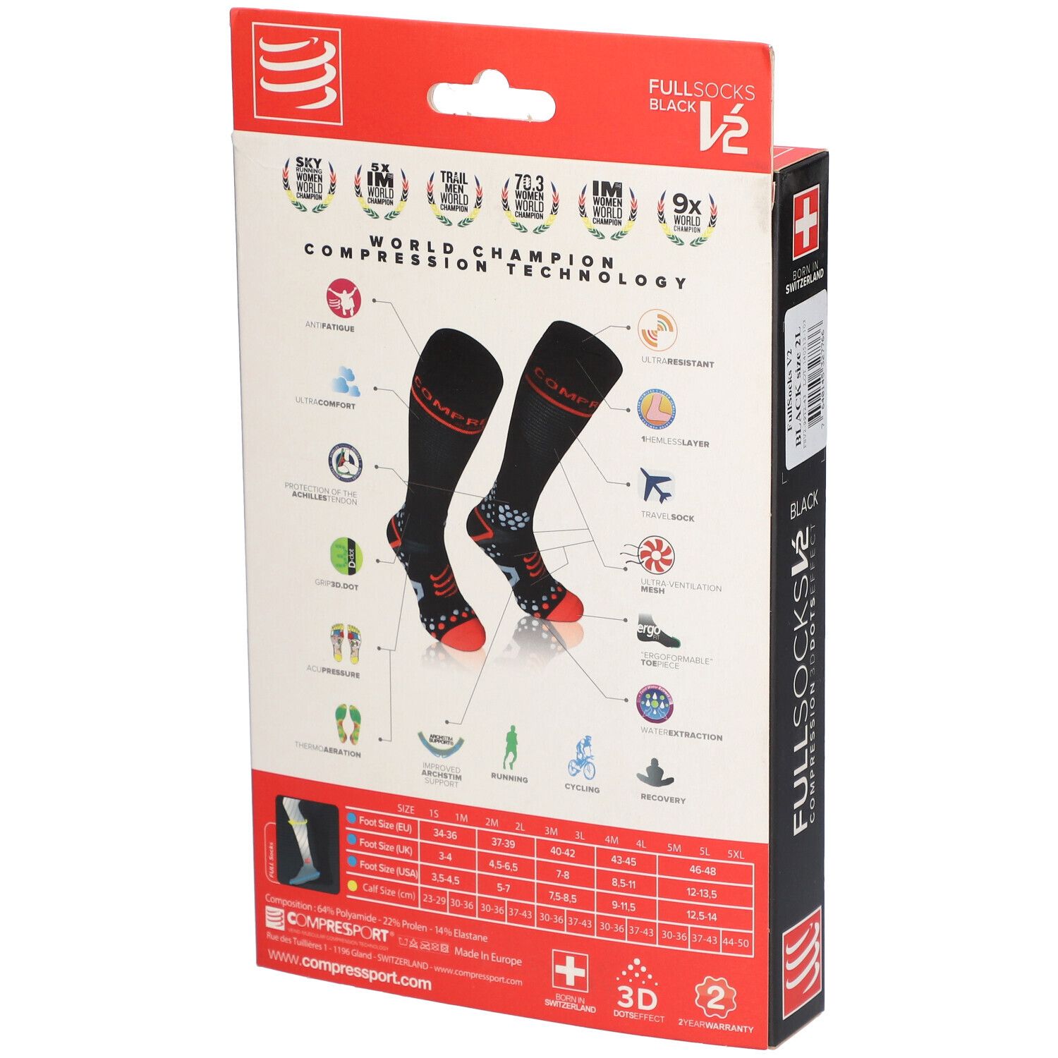 Chaussettes Compression Sport Noires