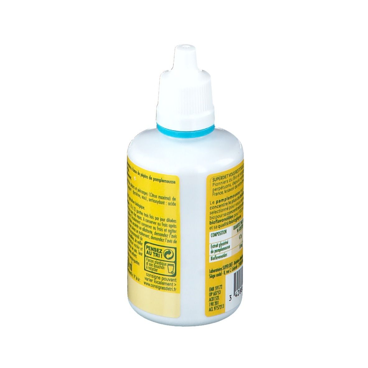 SUPER DIET Extrait de Pépins de pamplemousse (+Pulpe et Ecorce) 400 mg Bio
