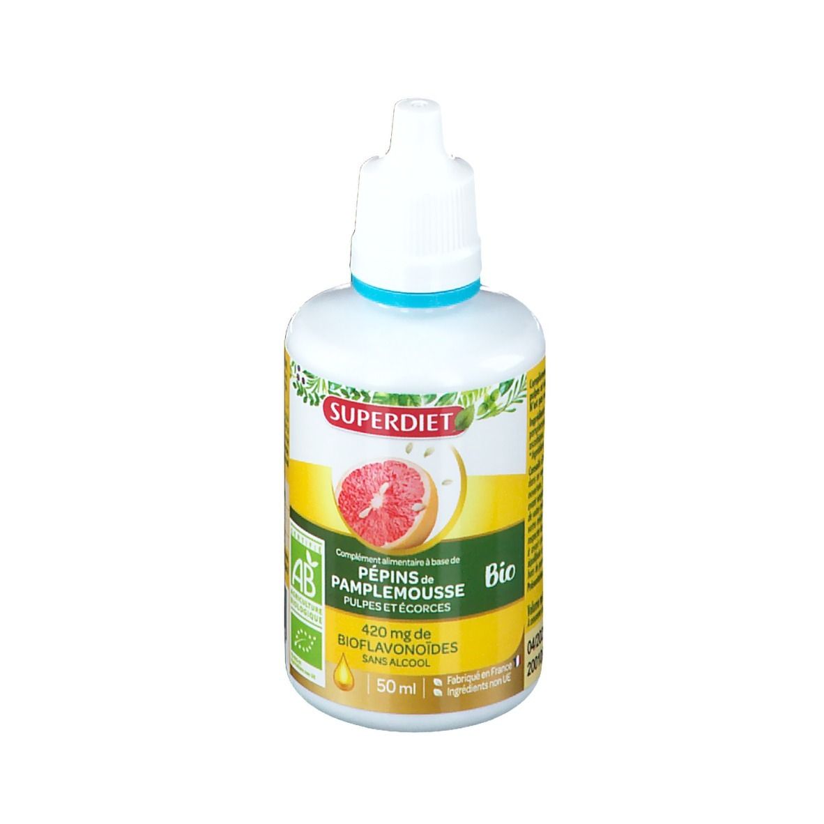 SUPER DIET Extrait de Pépins de pamplemousse (+Pulpe et Ecorce) 400 mg Bio