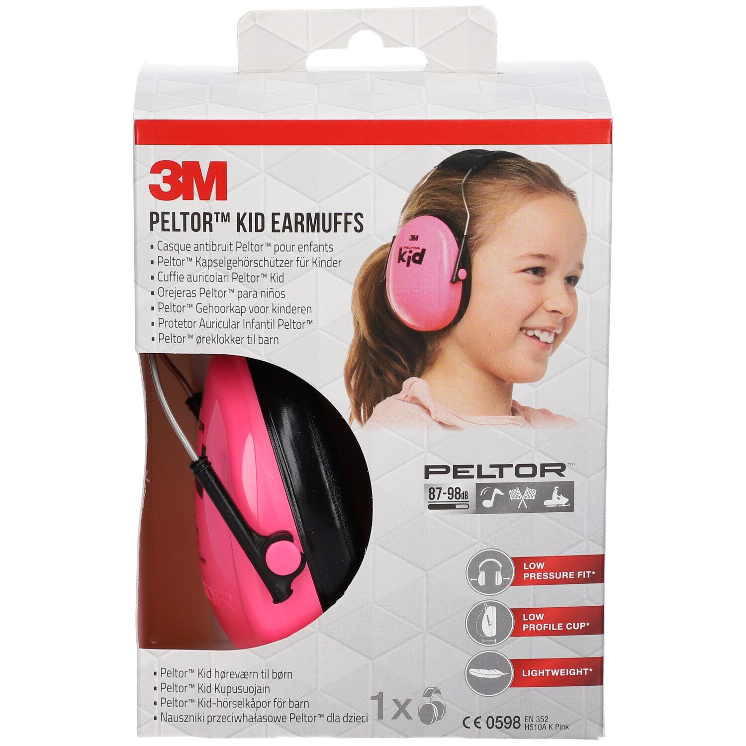 3M Peltor™ Kid™ Casque antibruit enfants Rose fluo