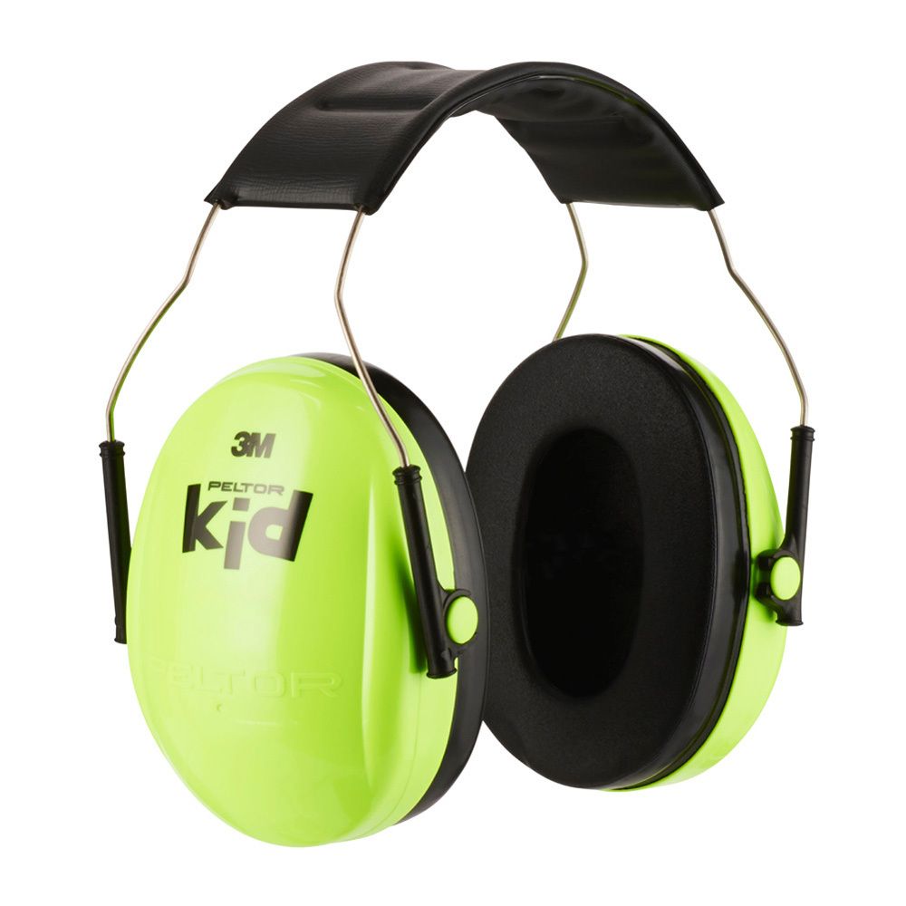 Emballage du casque antibruit 3M Peltor Kid. Enfant avec casque. Texte multilingue.