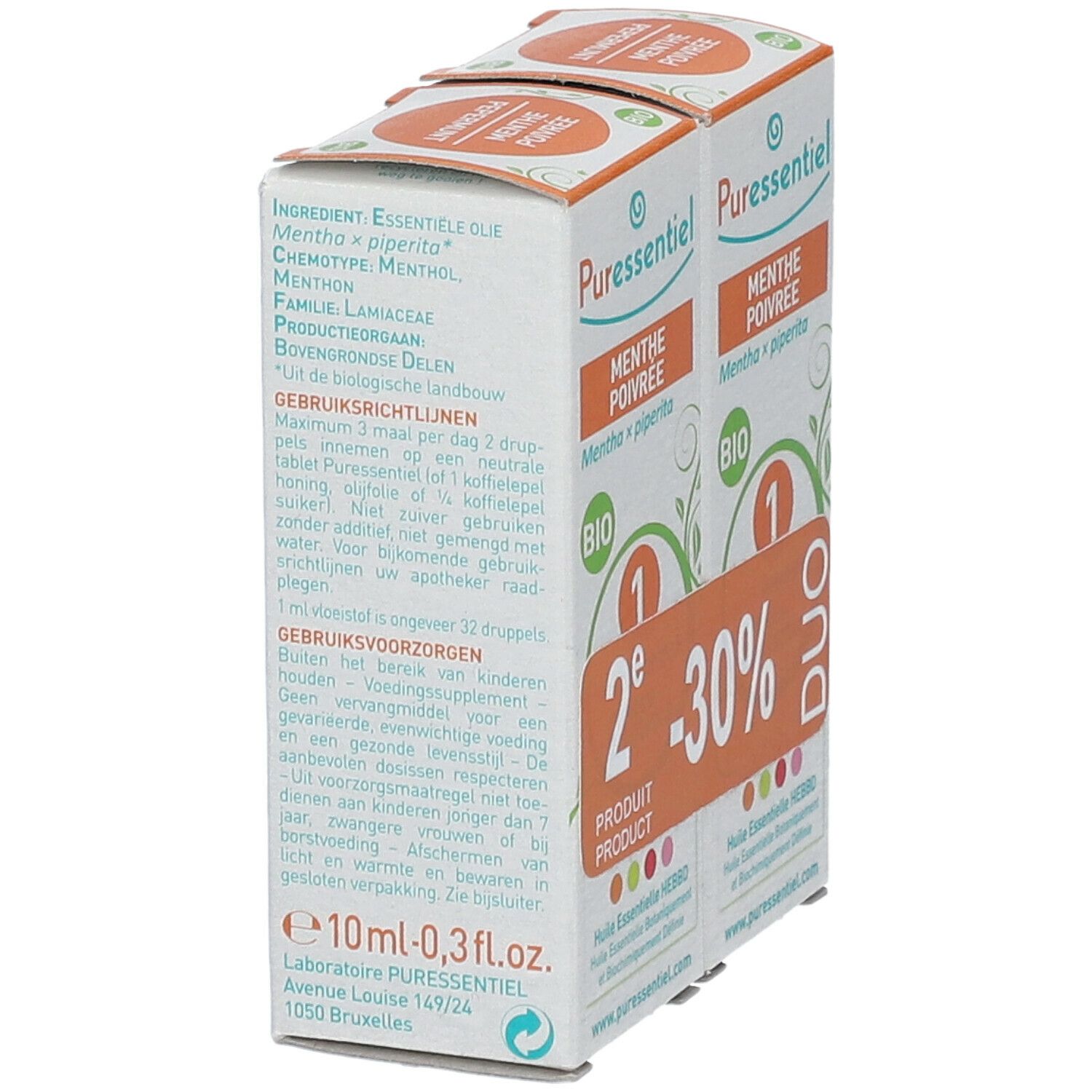 Puressentiel Menthe poivrée Huile essentielle Bio Duo