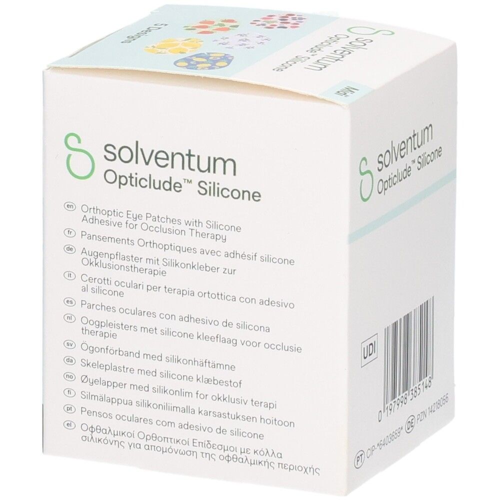 Vue latérale de la boîte avec informations produit multilingues.