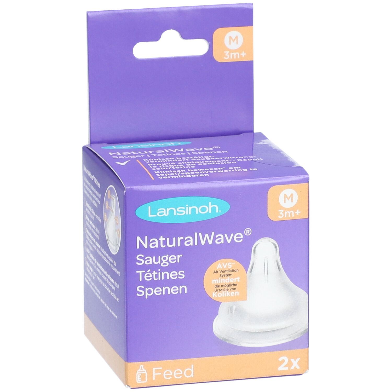 Lansinoh NaturalWave® Lot de 2 tétines péristaltiques débit moyen