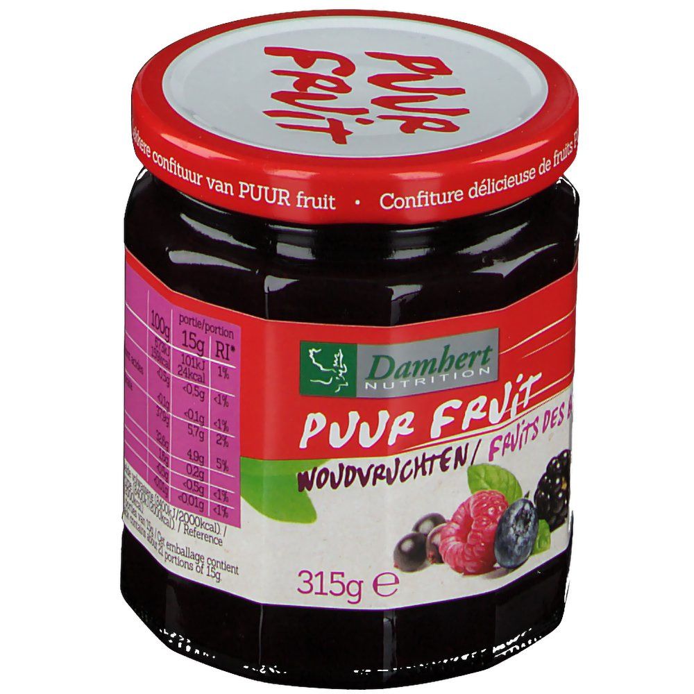 Damhert No Sugar Added 100 % Fruits Confiture Fruit des bois