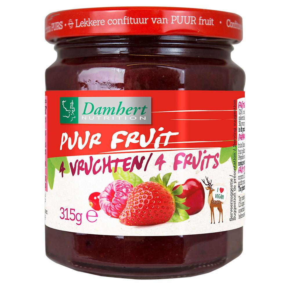 Damhert Confiture 4 fruits 100 % Sans Sucre