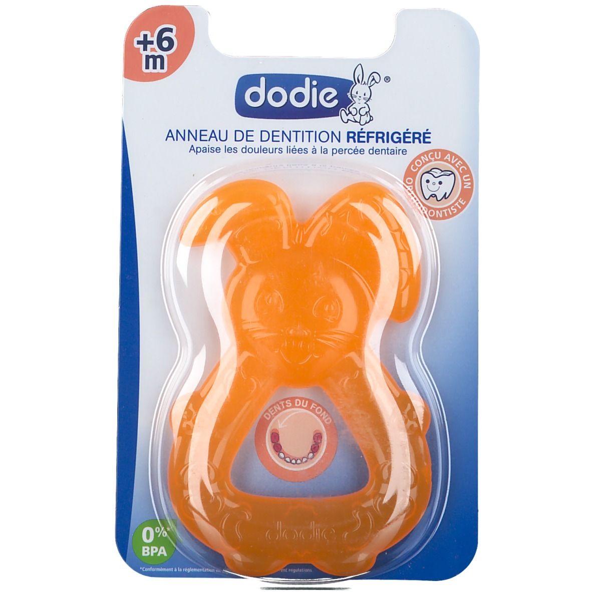dodie® Anneau de dentition réfrigéré Orange +6 Mois