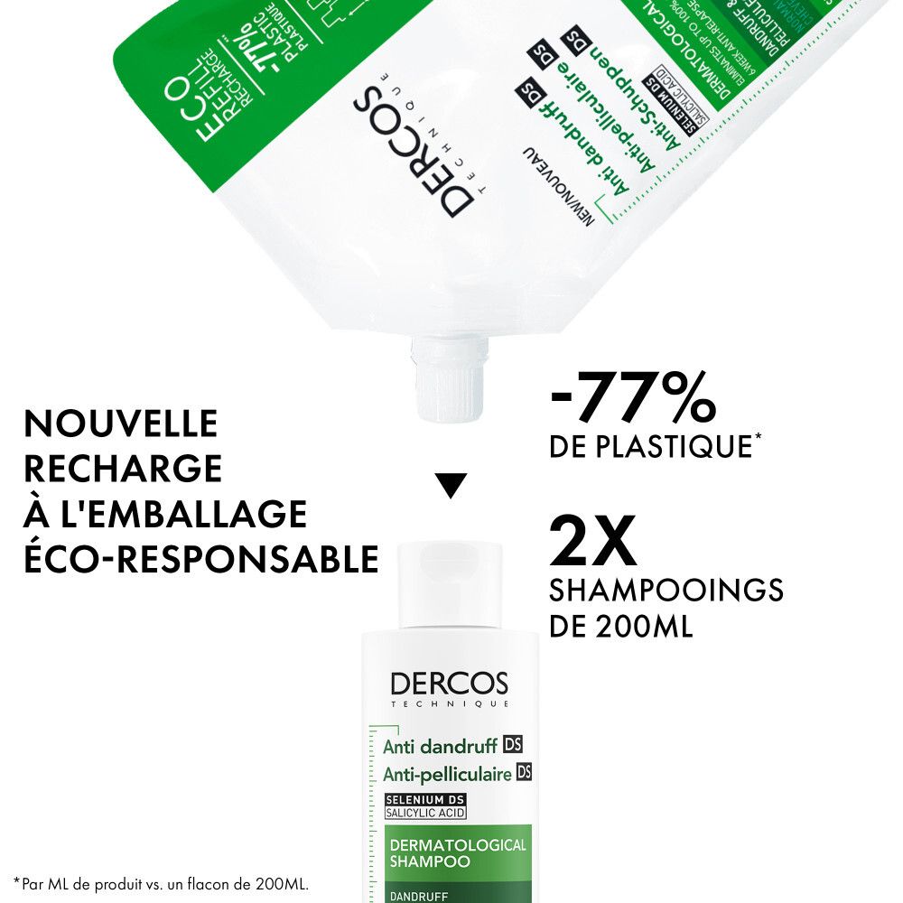 VICHY DERCOS Anti-Pelliculaire Shampooing cheveux normaux à gras