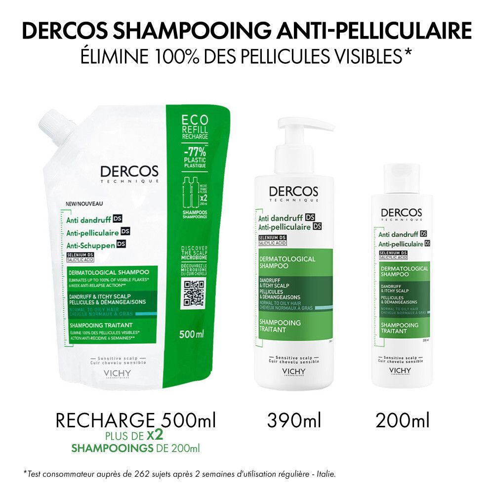 VICHY Dercos Shampooing Traitant Antipelliculaire Pellicules Grasses