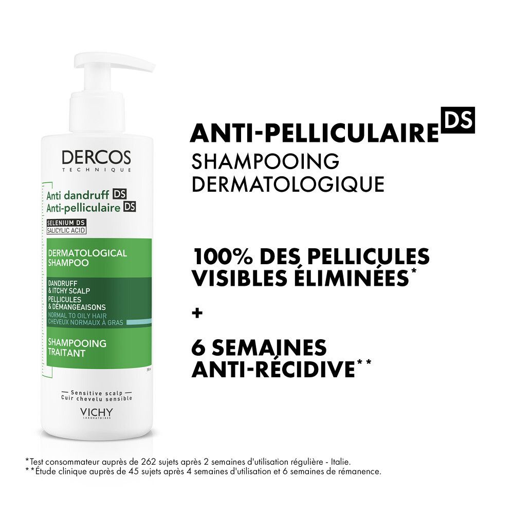 VICHY Dercos Shampooing Traitant Antipelliculaire Pellicules Grasses