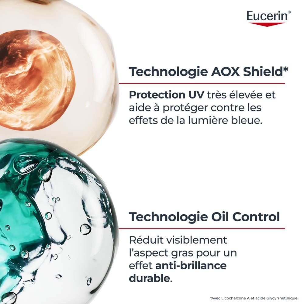 Technologie Eucerin AOX Shield et Technologie Oil Control.