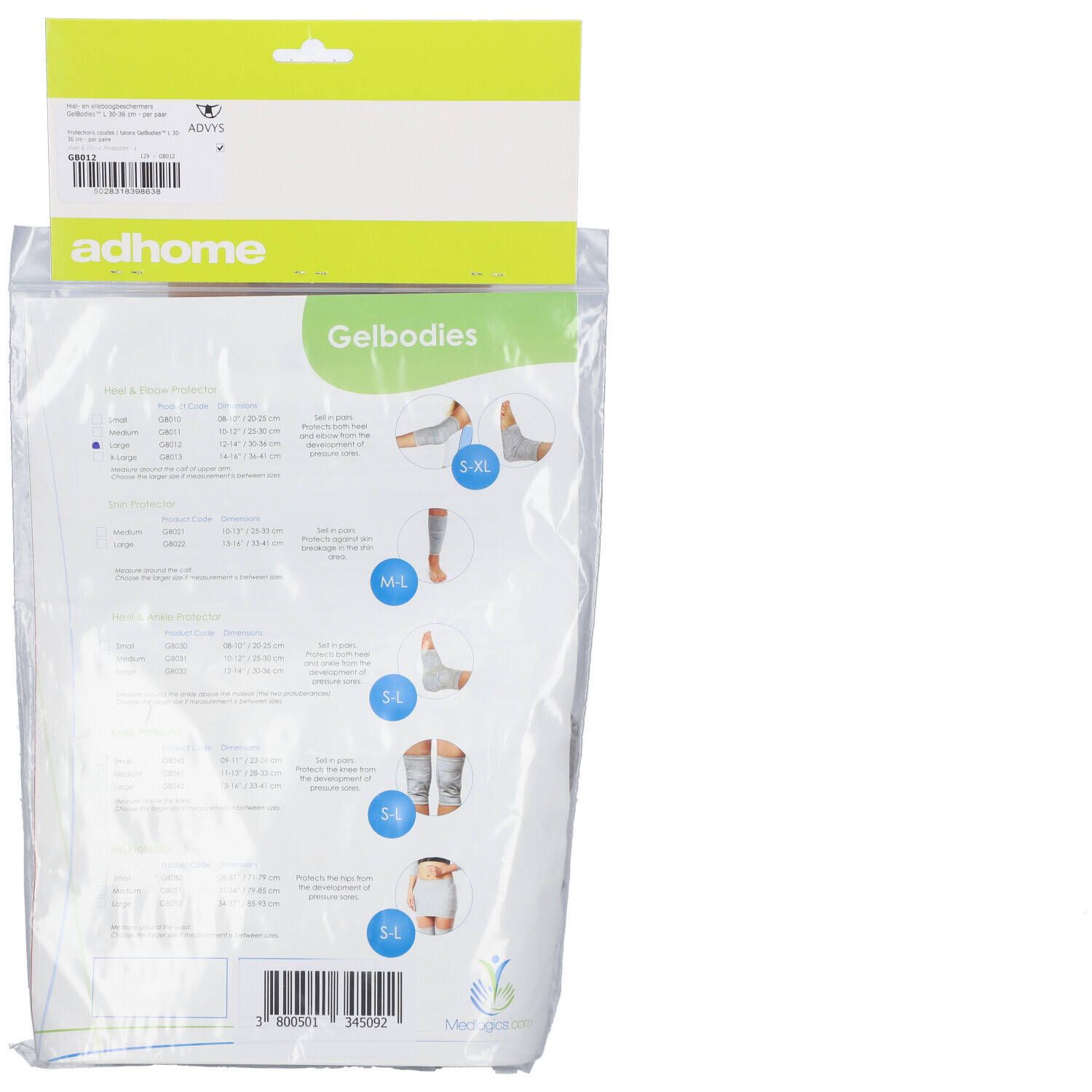 Gelbodies Heel- And Elbow Protection Large 30-36 cm