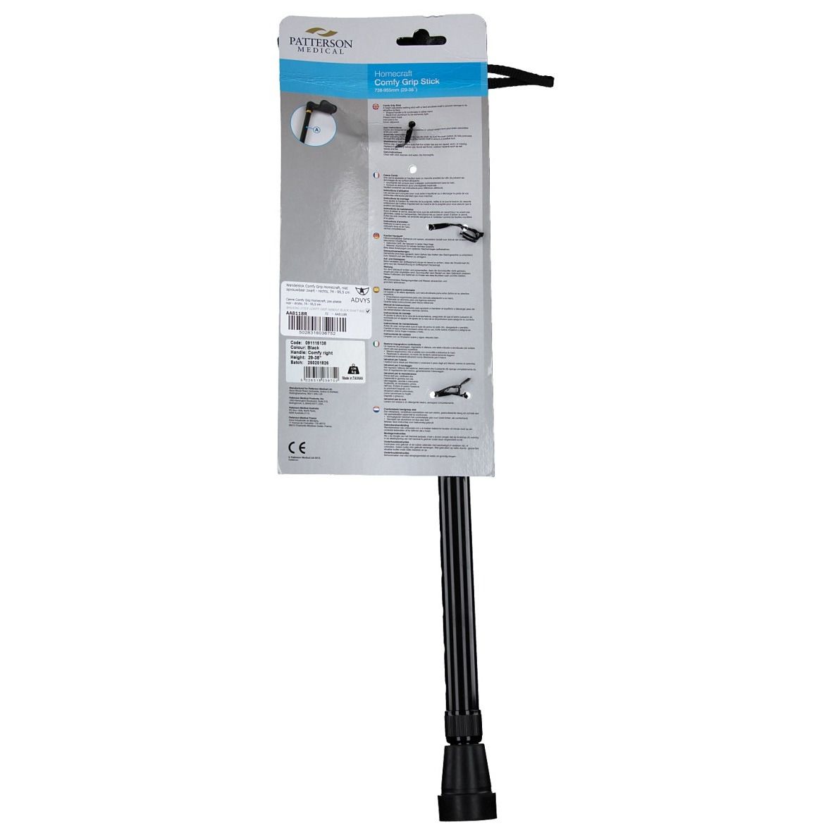 Comfy Grip Homecraft Canne Pas Pliable Droite 74-95,5 cm