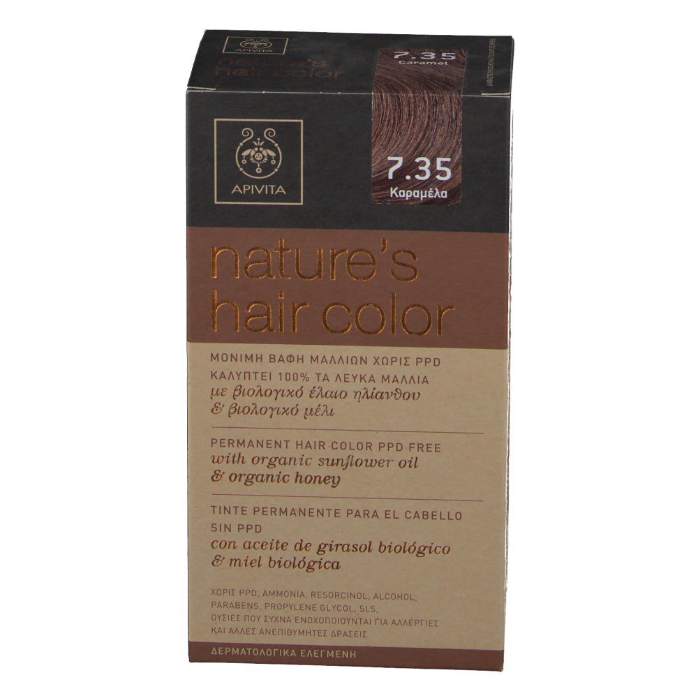 Apivita Coloration permanente 7.35 Caramel