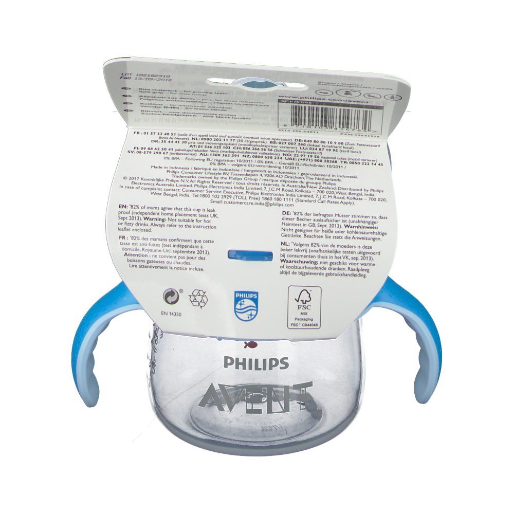 Avent Tasse à bac anti-fuite Pinguin Bleu 6 mois et +