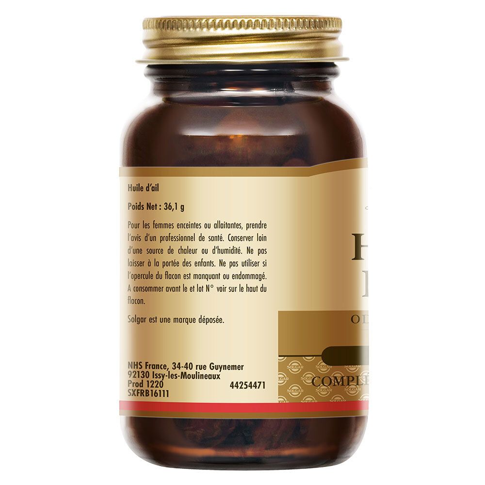 Dos du flacon. Informations sur les ingrédients, les avertissements et l'adresse du fabricant.