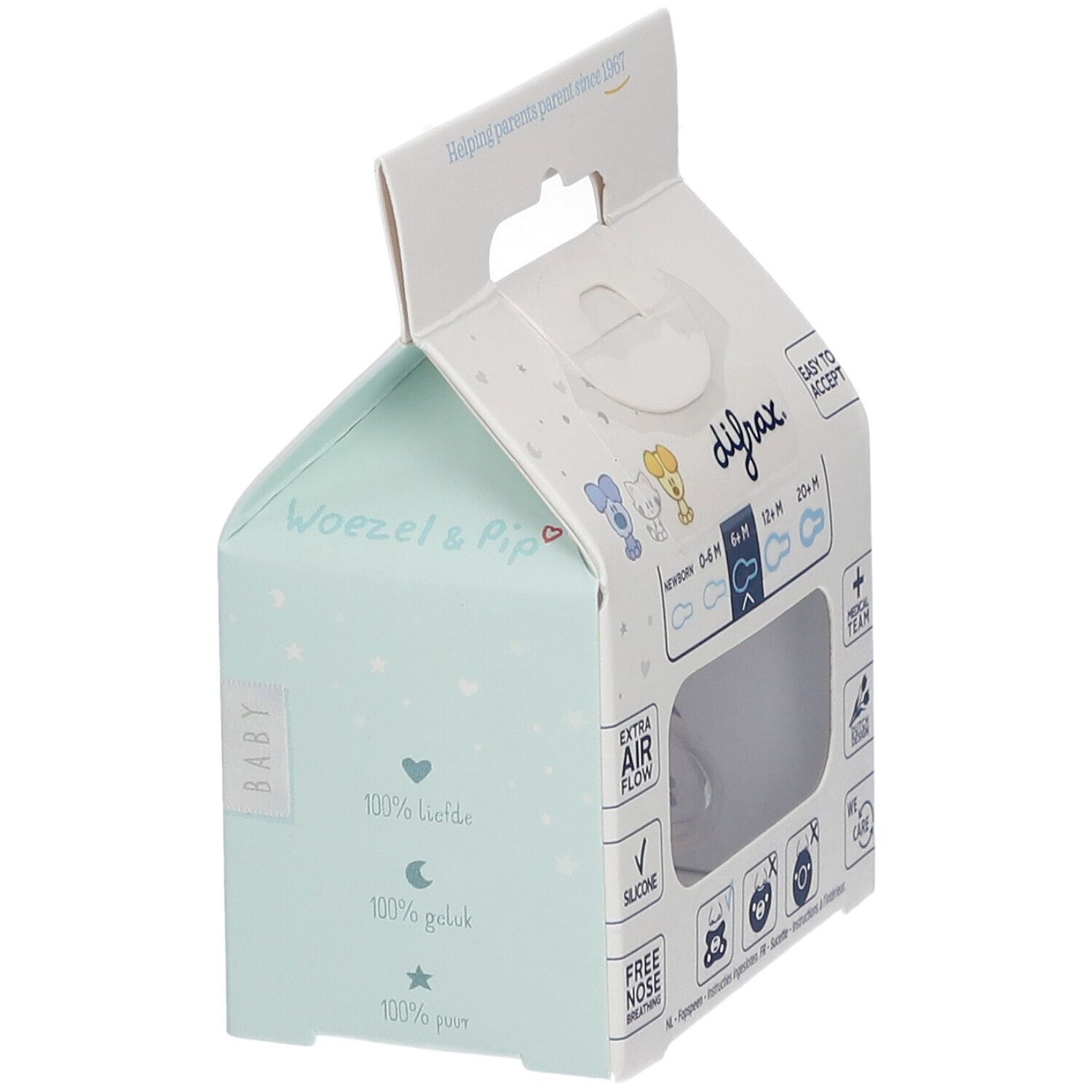 Difrax® Sucette Natural 6 mois+ Woezel & Pip