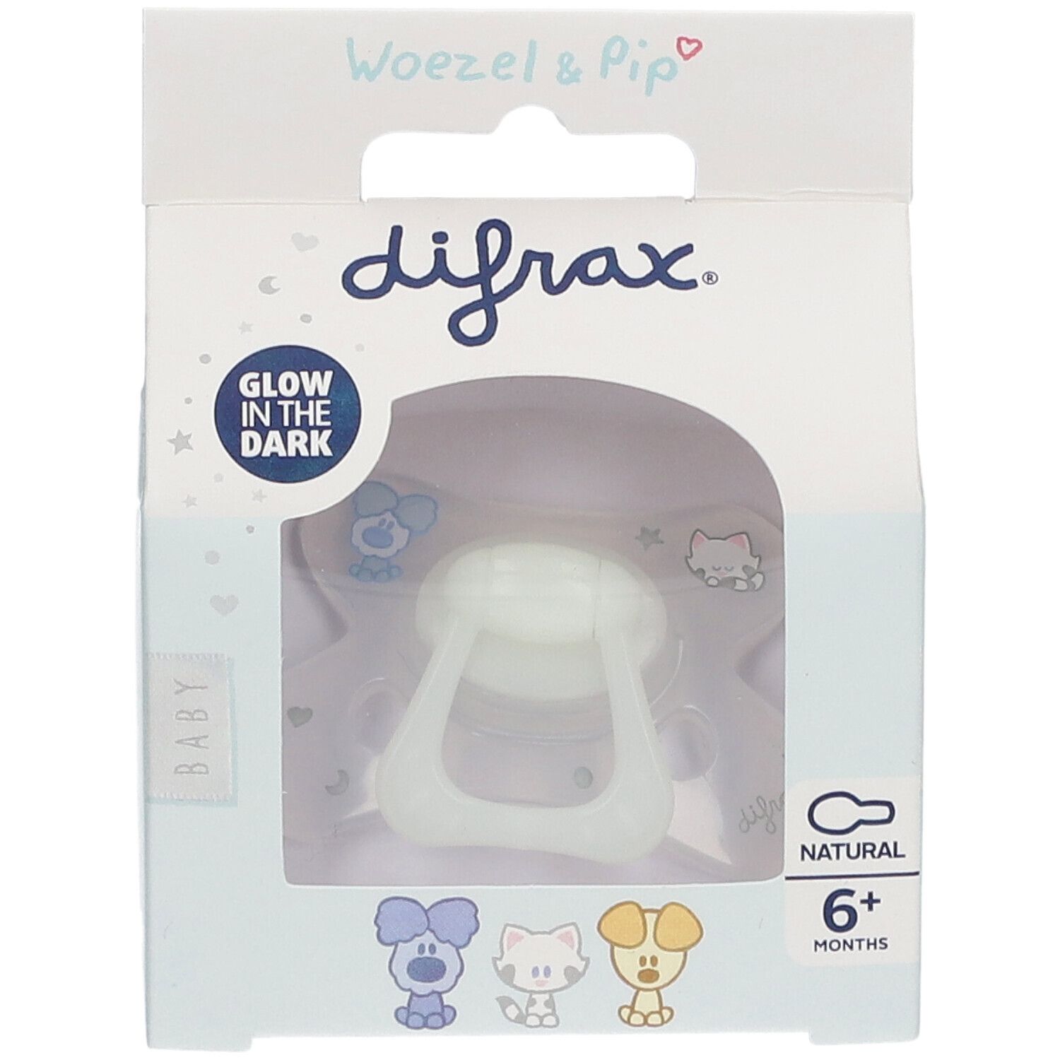 Difrax® Sucette Natural 6 mois+ Woezel & Pip