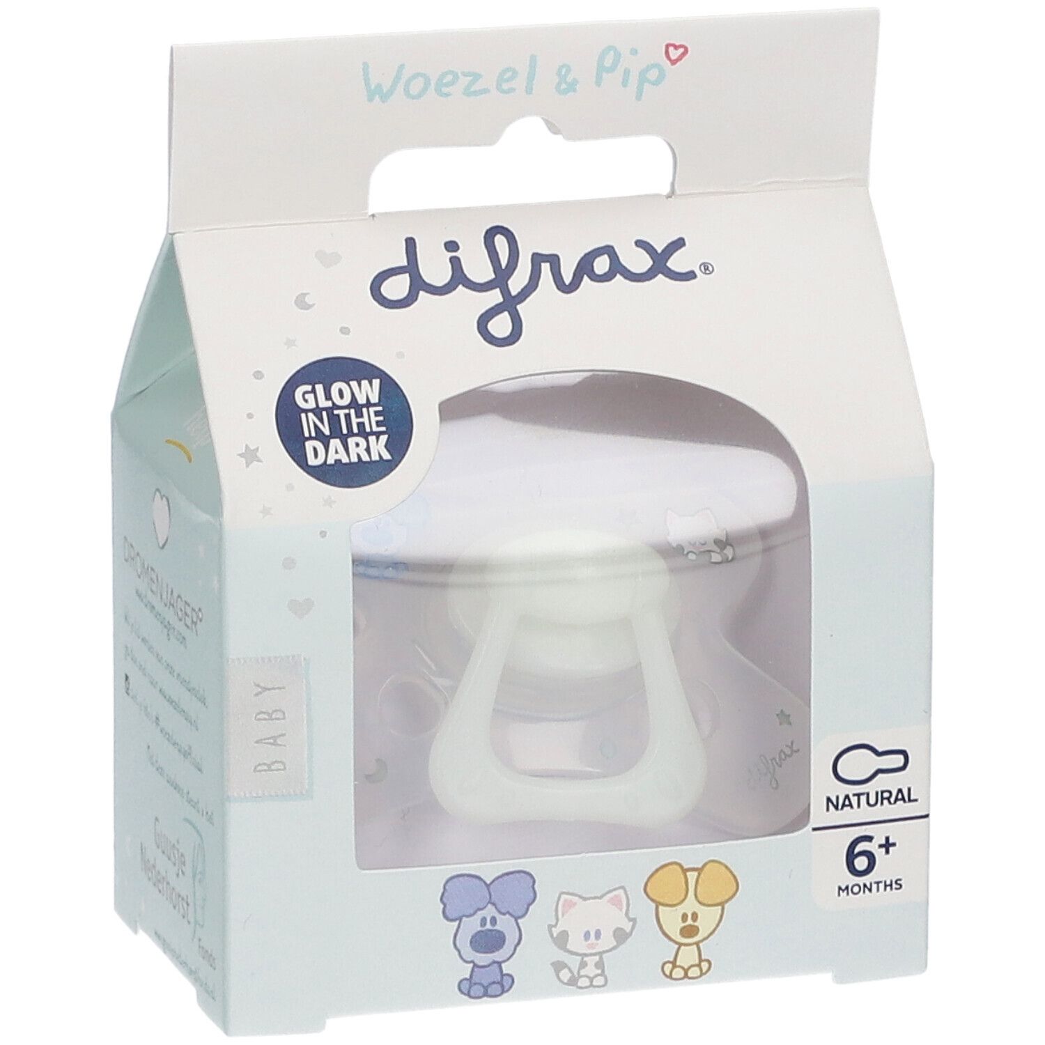 Difrax® Sucette Natural 6 mois+ Woezel & Pip
