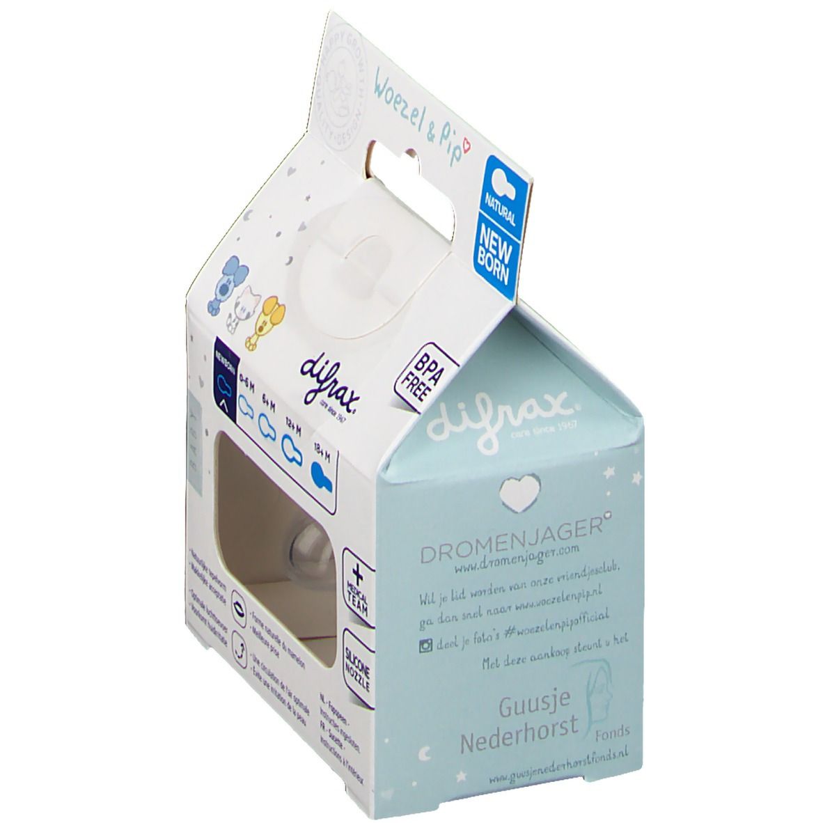 Difrax® Sucette Natural Woezel & Pip Nouveau-né