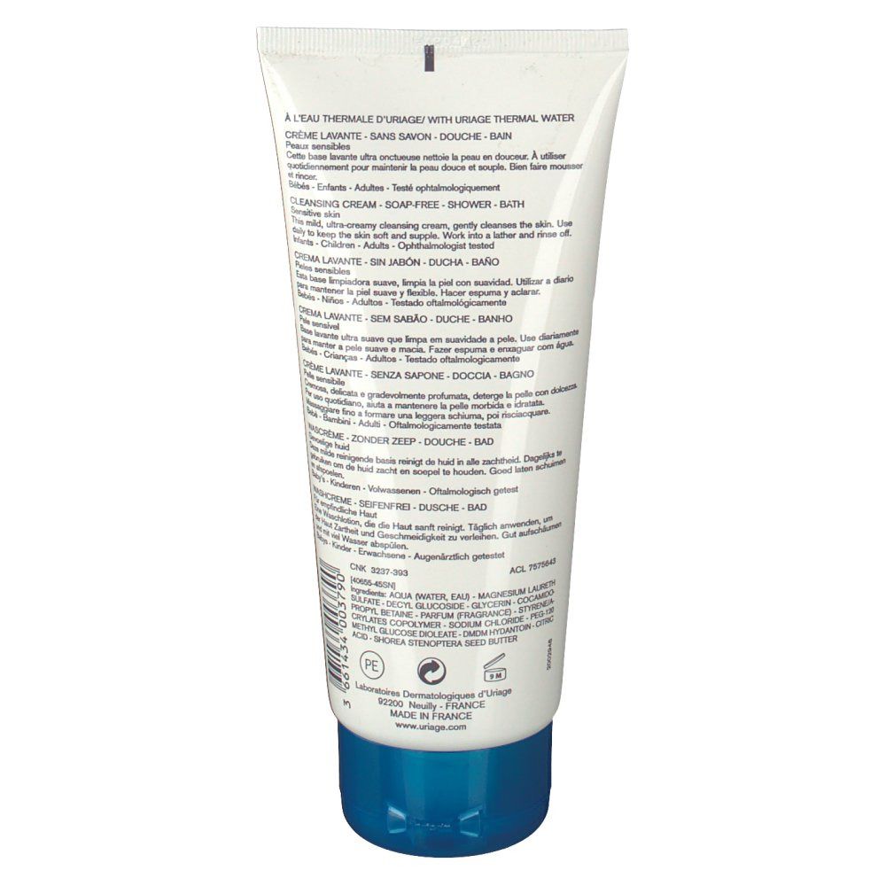 Uriage crème lavante sans savon