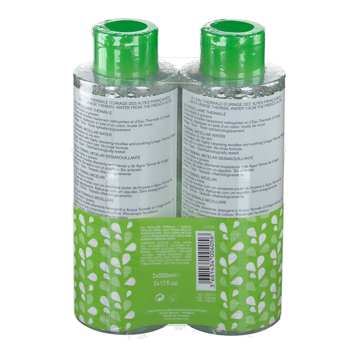Uriage Eau Micellaire Thermale peaux mixtes a grasses
