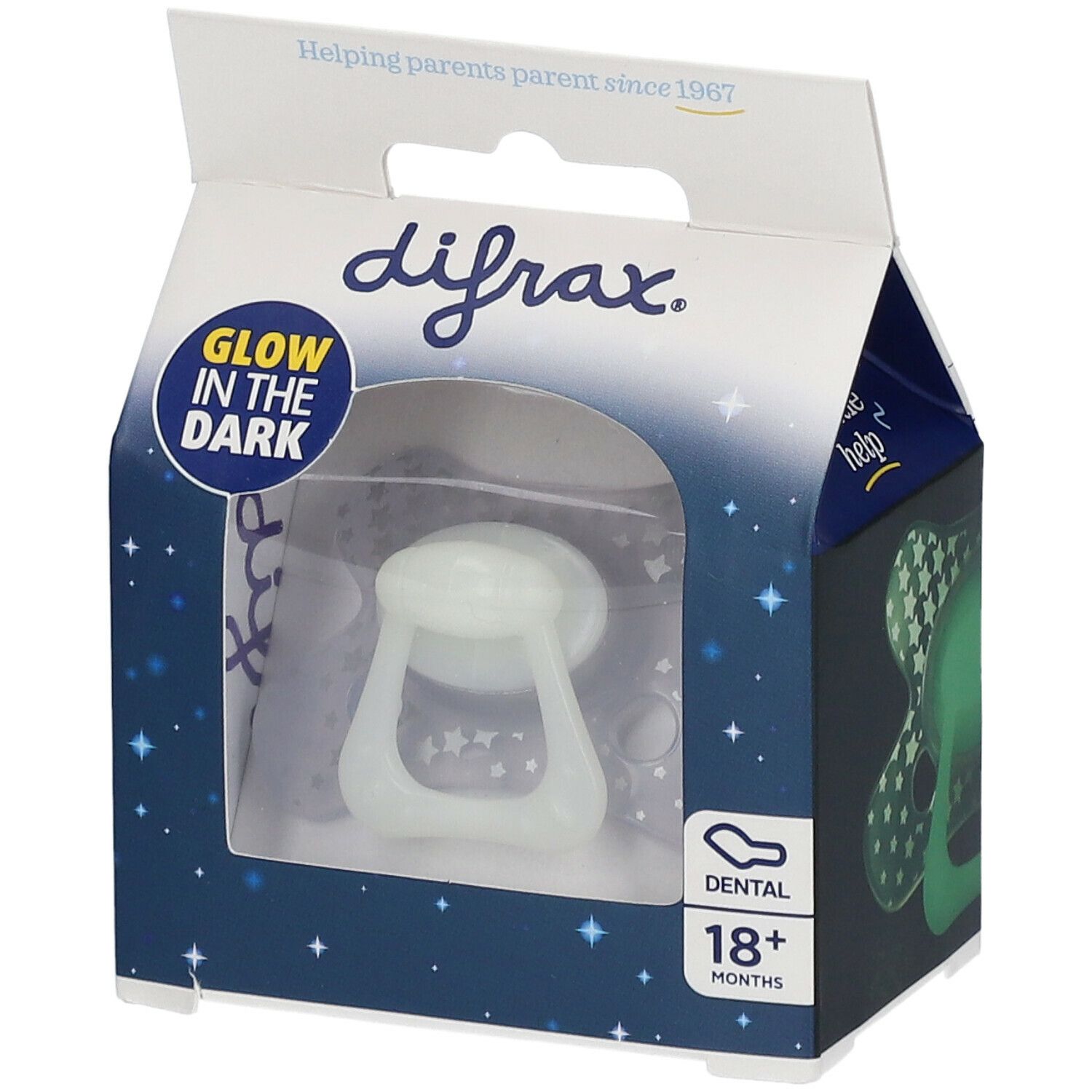 Difrax® Glow In The Dark Sucette Dental 18 mois+