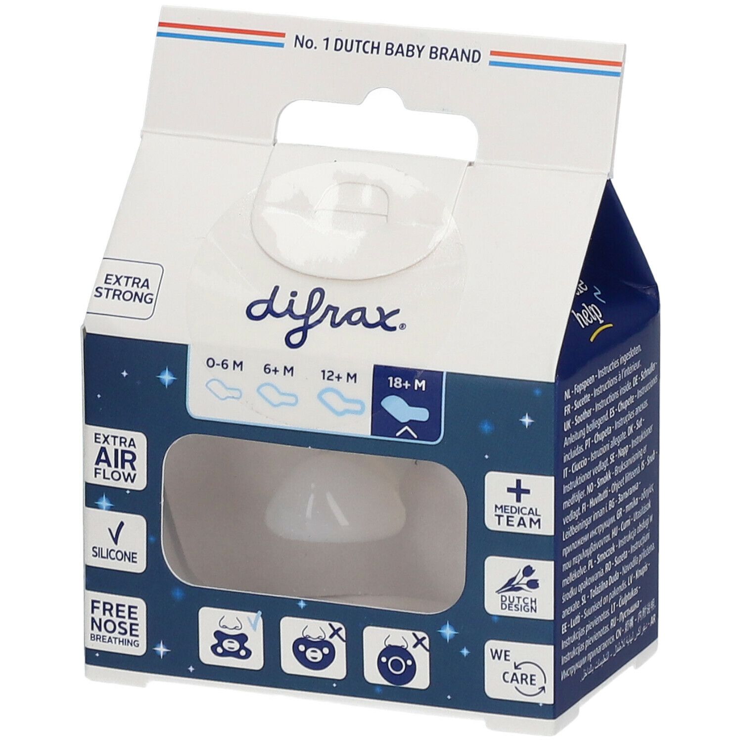 Difrax® Glow In The Dark Sucette Dental 18 mois+