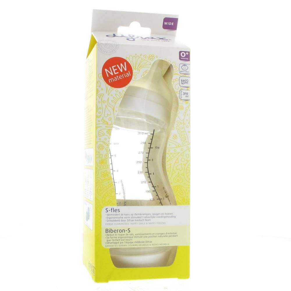 Difrax® Biberon S Blanc Wide 0+ mois 310 ml