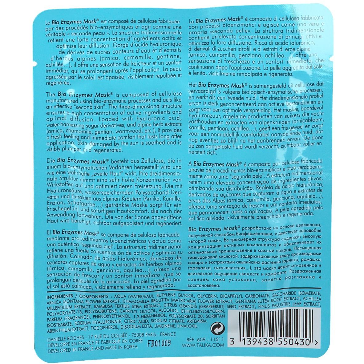 Talika Bio Enzymes Masque après-soleil