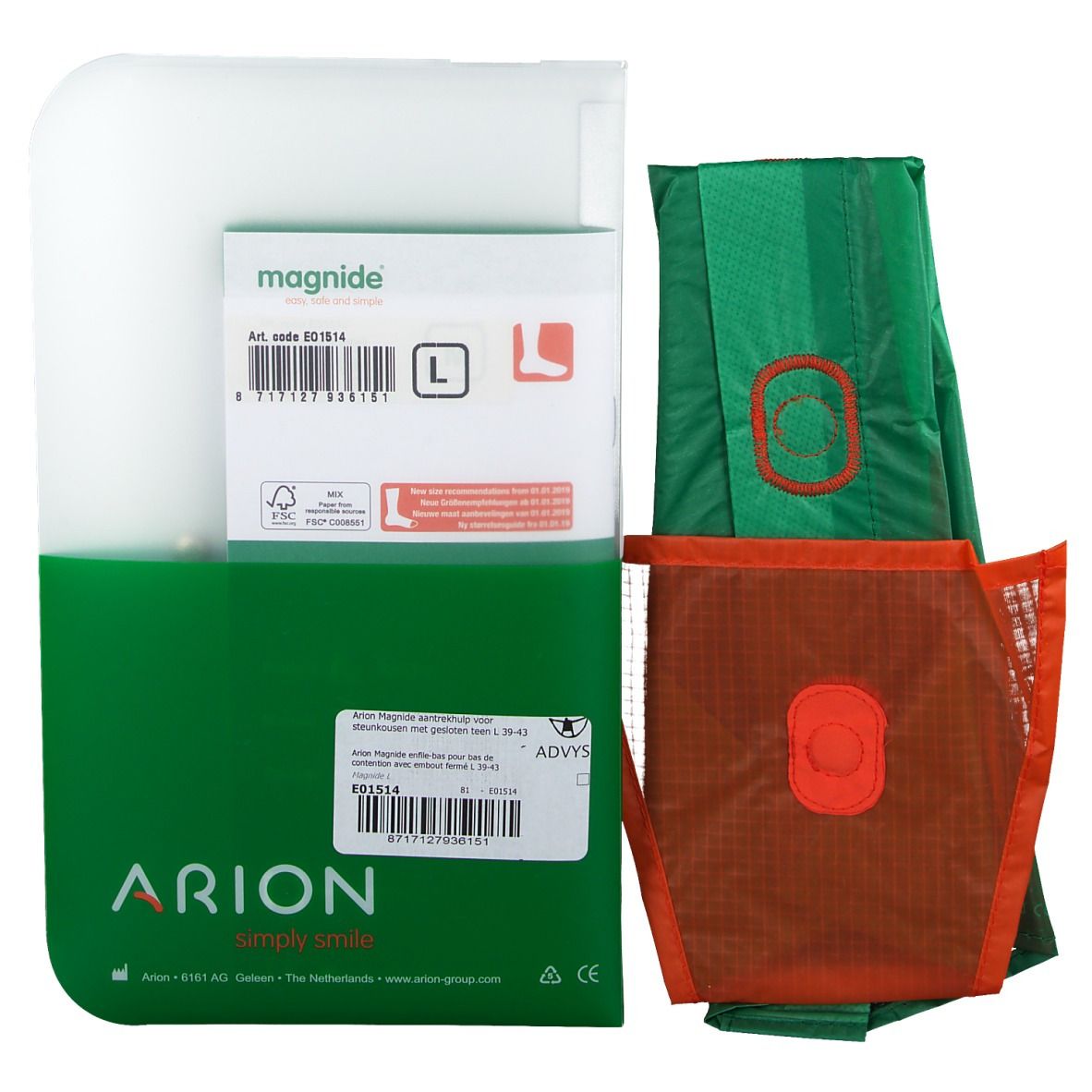 Arion Magnide Enfile-bas pour le bas de contention  L 39-43