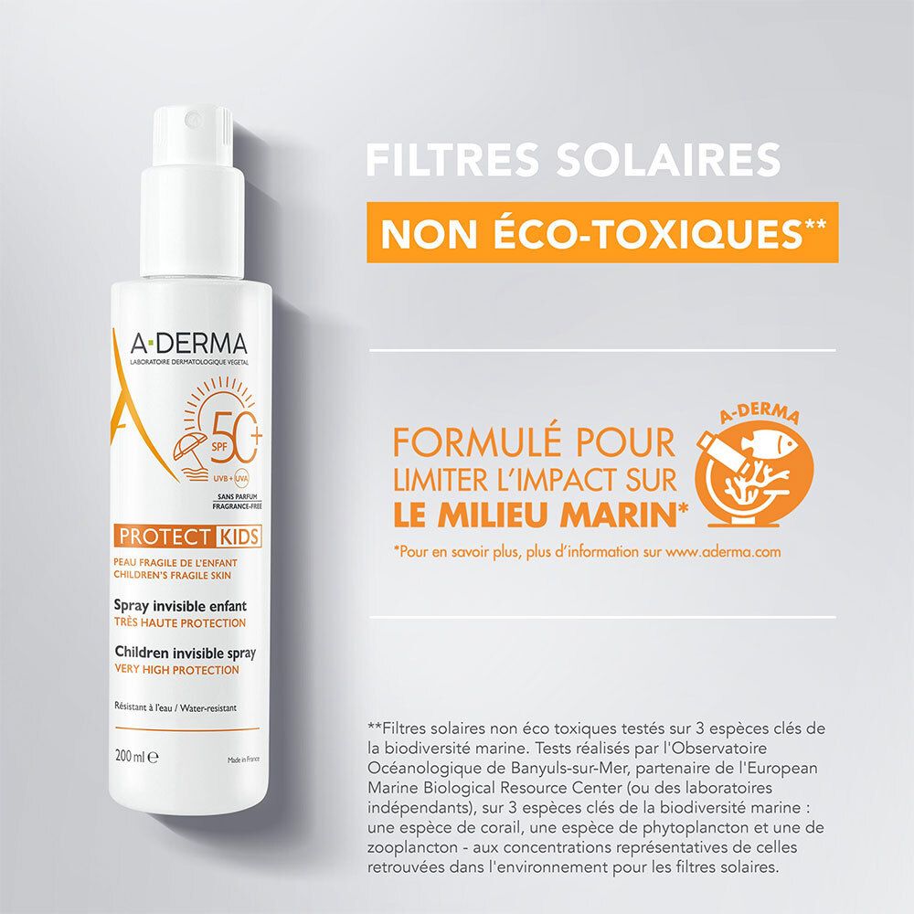 A-Derma Spray solaire invisible enfant SPF50+  PROTECT KIDS